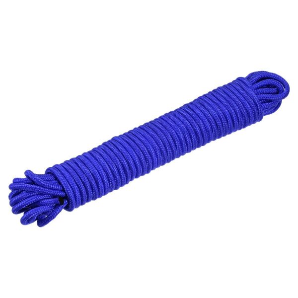 uxcell ポリプロピレンロープ 編組コード 12M 直径6mm ブルー