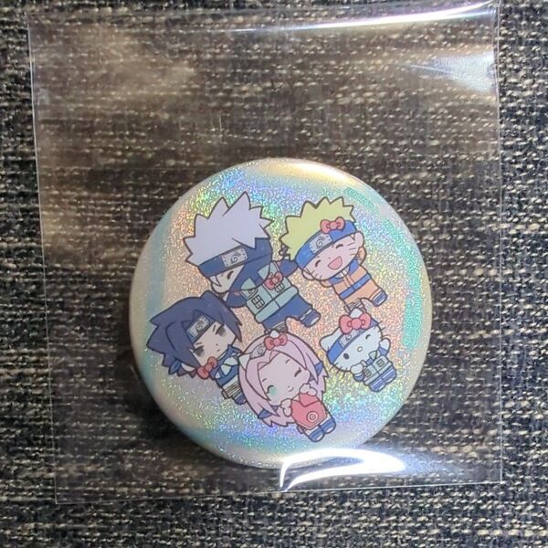 NARUTO ナルト サンリオ 第七班 ハローキティ ホログラム 缶バッジ