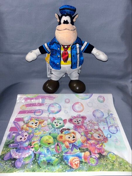 ピート ぬいぐるみバッジ ディズニー パルパルーザ ドナルドのクワッキー・ダック!ダック!ダックシティ!ショップ袋付き!