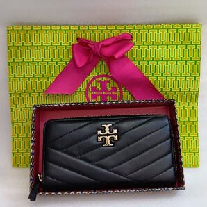 Tory Burch トリーバーチ 財布 長財布 ラウンドファスナー ブラック キルティング (箱付き)