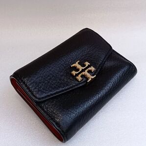 Tory Burch トリーバーチ 財布 三つ折り財布 ブラック オレンジ