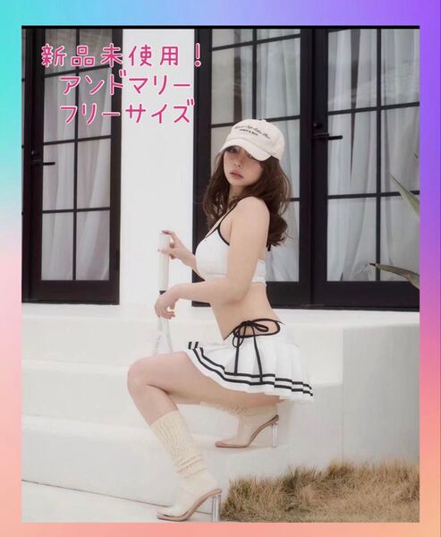 新品!ANDMARY Coco pleats swimwear andmary アンドマリー 水着 スイムウェア ビキニ ホワイト