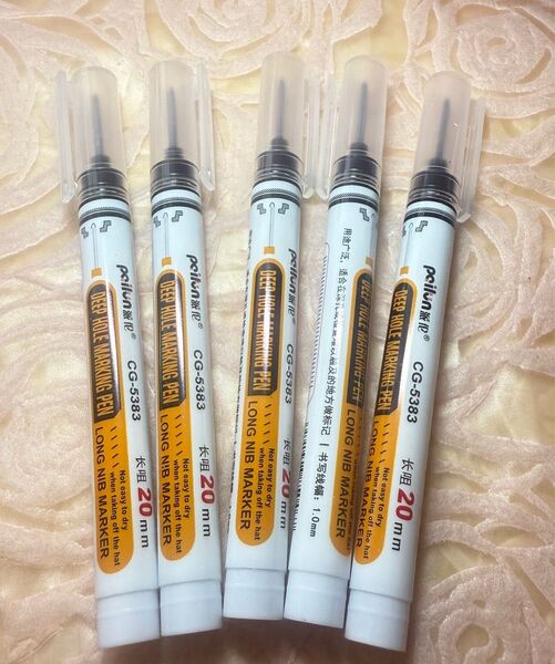 油性ペン LONG NIB MARKER特殊用途油性マーカーペン黒のみ5本セット!