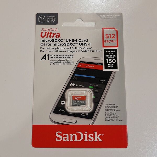 Sandisk 150M マイクロSDカード 512GB 新品 大容量