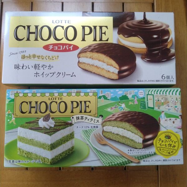 LOTTE CHOCO PIE 抹茶ティラミス & ホイップクリーム 6個入り お菓子 ケーキ 洋菓子