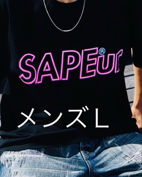 今期新作 25SS SAPEur Neonsign Logo S/S Tee BLACK