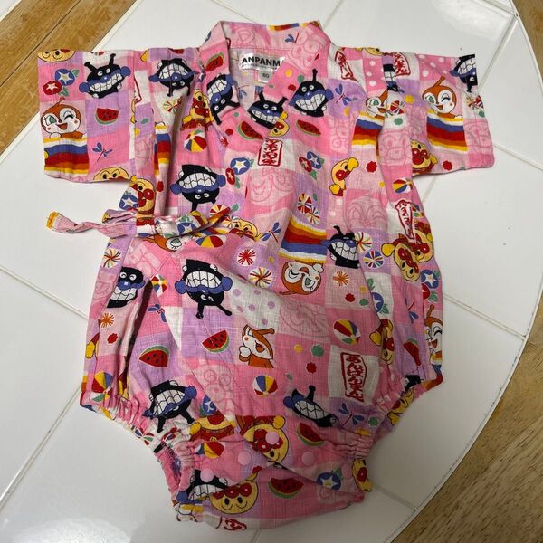 アンパンマン ピンク色 ドキンちゃん バイキンマン ロンパース 80cm女の子 甚平 浴衣