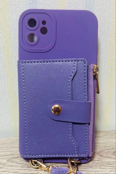 iPhone11 スマホケース カバー 紫 パープル