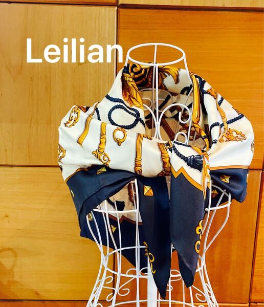 Leilian レリアン スカーフ ストール 100% シルク