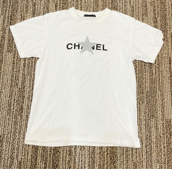 CHANELスターパロディTシャツ ユニセックス プリントTシャツ 白 フリーサイズ