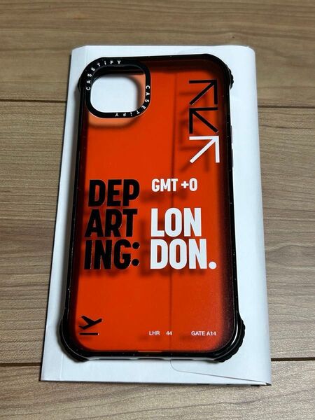 Casetify iPhone14plusケース オレンジレッド LONDON
