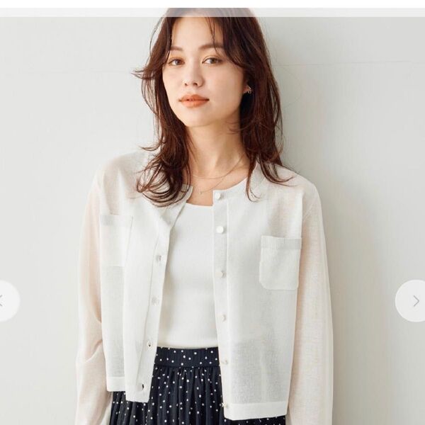 【25SS】 stola. ストラ ラメシアートリムニットカーディガン