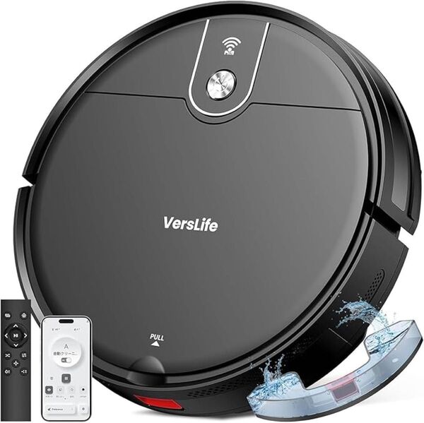 ロボット掃除機 水拭き 両用 VersLife L6 掃除機 ロボット 3000Pa 強力吸引 超薄型 2in1ダストボックス
