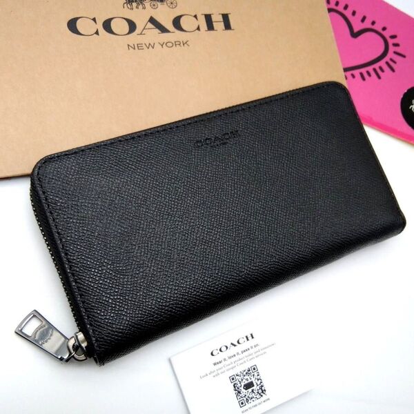 新作 新品 COACH 長財布 メンズ ブラック