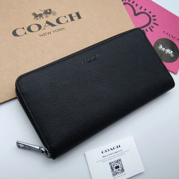 新品 COACH 長財布 メンズ ブラック