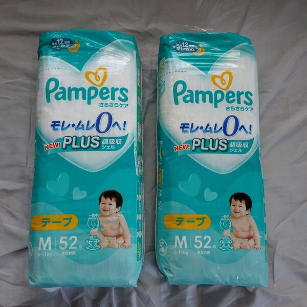 Pampers おむつ Mサイズ 52枚 テープ式 2個セット
