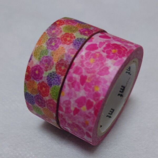 菊と牡丹 山茶花(さざんか) イベント限定 mt マスキングテープ 中古2巻 まとめ売り セット!カモ井