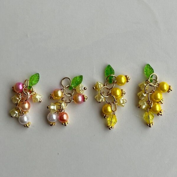(A020)チャームセット ハンドメイド ピアス フックピアス イヤリング クリップイヤリング ヘアゴム ヘアピン アクセサリー
