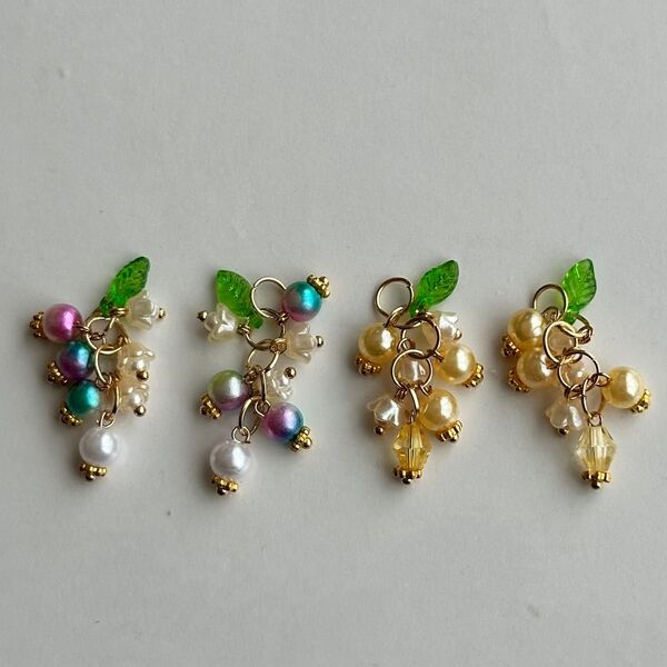 (A021)チャームセット ハンドメイド ピアス フックピアス イヤリング クリップイヤリング ヘアゴム ヘアピン アクセサリー