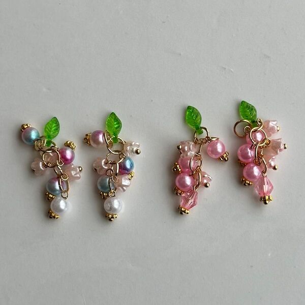 (A022)チャームセット ハンドメイド ピアス フックピアス イヤリング クリップイヤリング ヘアゴム ヘアピン アクセサリー
