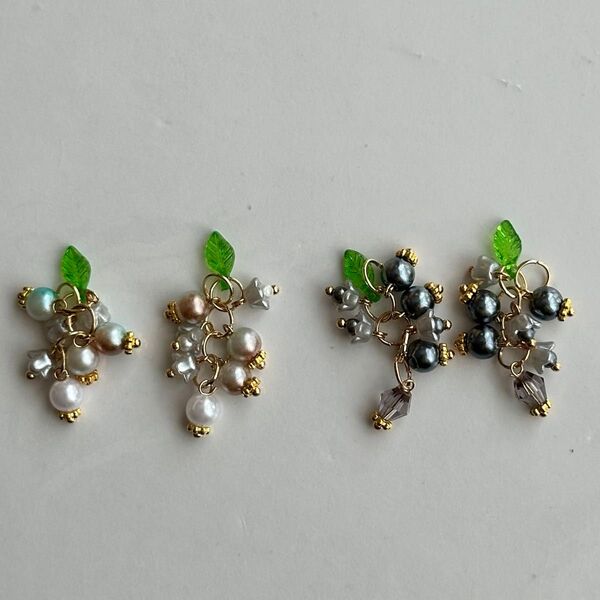 (A024)チャームセット ハンドメイド ピアス フックピアス イヤリング クリップイヤリング ヘアゴム ヘアピン アクセサリー