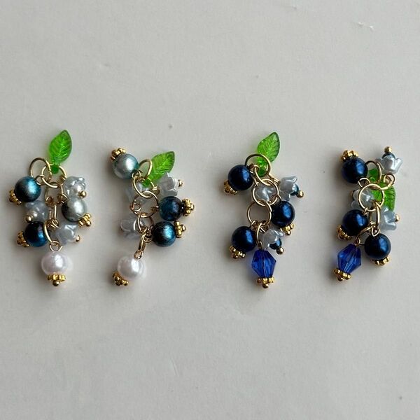 (A026)チャームセット ハンドメイド ピアス フックピアス イヤリング クリップイヤリング ヘアゴム ヘアピン アクセサリー