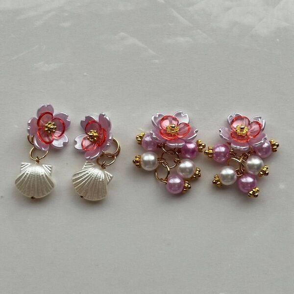 (A032)チャームセット ハンドメイド ピアス フックピアス イヤリング クリップイヤリング ヘアゴム ヘアピン アクセサリー