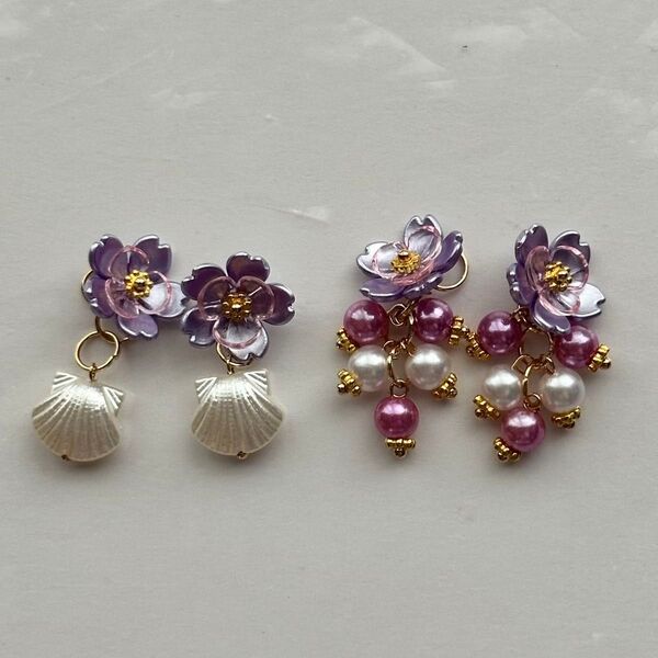 (A033)チャームセット ハンドメイド ピアス フックピアス イヤリング クリップイヤリング ヘアゴム ヘアピン アクセサリー