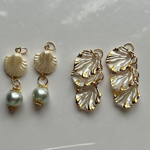 (A053)チャームセット ハンドメイド ピアス フックピアス イヤリング クリップイヤリング ヘアゴム ヘアピン アクセサリー