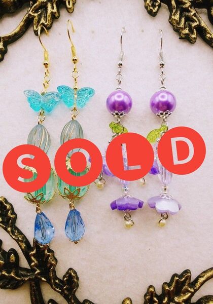 【A41】ハンドメイド ピアス2点SET(イヤリング変更可)