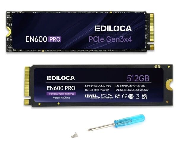 EDILOCA EN600 512GB NVMe SSD M.2 PCIe Gen3x4 TLC クーポンで10%引き