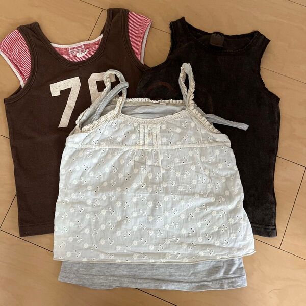 女の子用タンクトップ3枚セット まとめ売り 子供服 DENIM&DUNGAREE eab