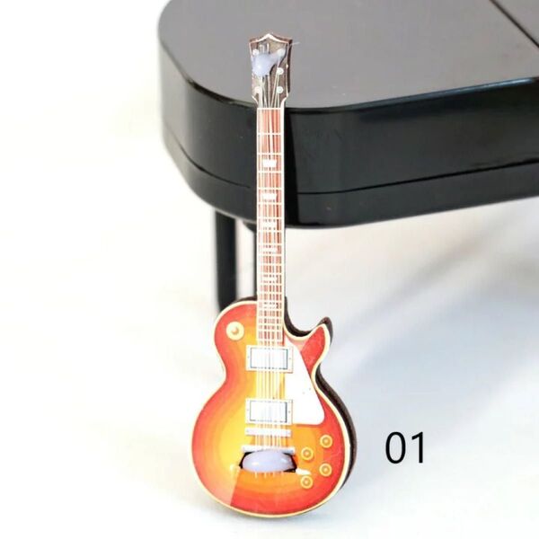 ドールハウス ミニチュア楽器エレキギター 1点 オレンジスケールミニチュア楽器 ミニチュア楽器玩具 ドールハウス