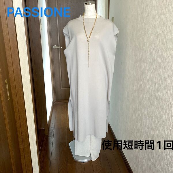 PASSIONE パシオーネ 使用短時間1回 美品 春夏秋 薄グレーワンピース