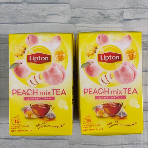 Lipton リプトン ピーチミックス ティーバッグ 15袋入り ×2箱 紅茶 フレーバー フルーツティー