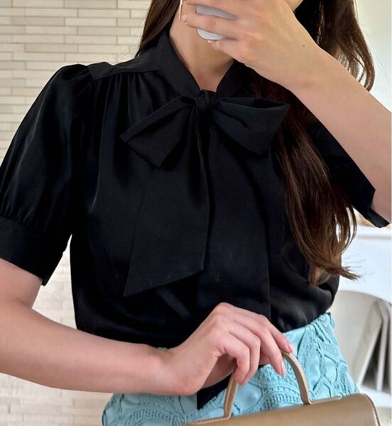 【新品】トッコクローゼット ボウタイりぼん半袖ブラウス ミッシュマッシュ ノエラ