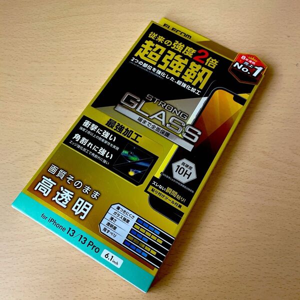 エレコム iPhone 16e/14/13/13Pro用ガラスフィルム 超強化
