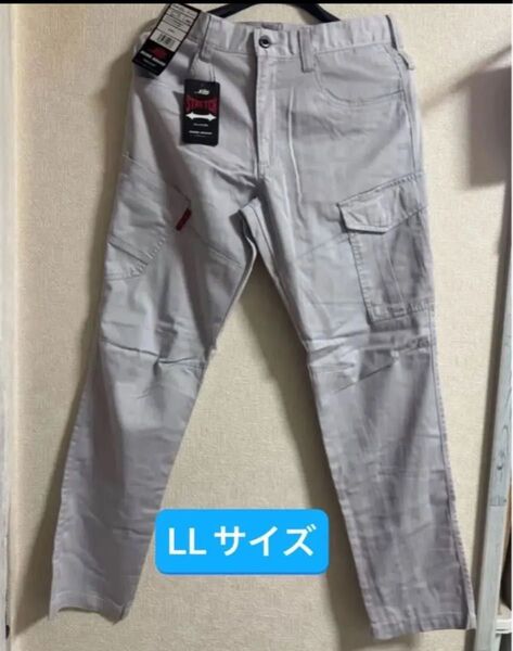 新品 未使用 LLサイズ XL ウエスト86cm シルバー グレー 作業ズボン ワークパンツ 作業着下