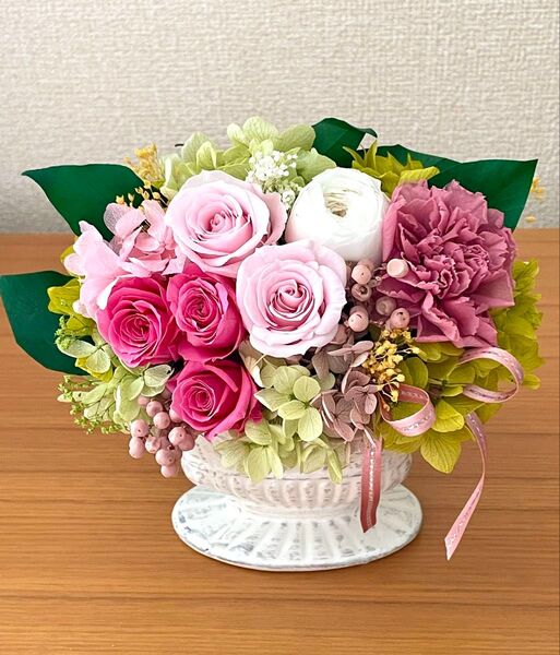 **..ロマンティックアレンジ..*°.お花の贈り物 プリザーブドフラワー