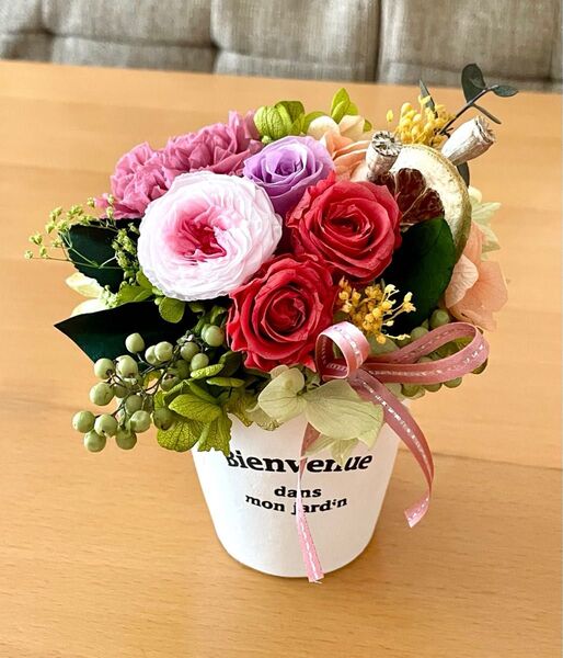 **..夏色ガーデン..*°..ナチュラルアレンジ プリザーブドフラワー お花の贈り物