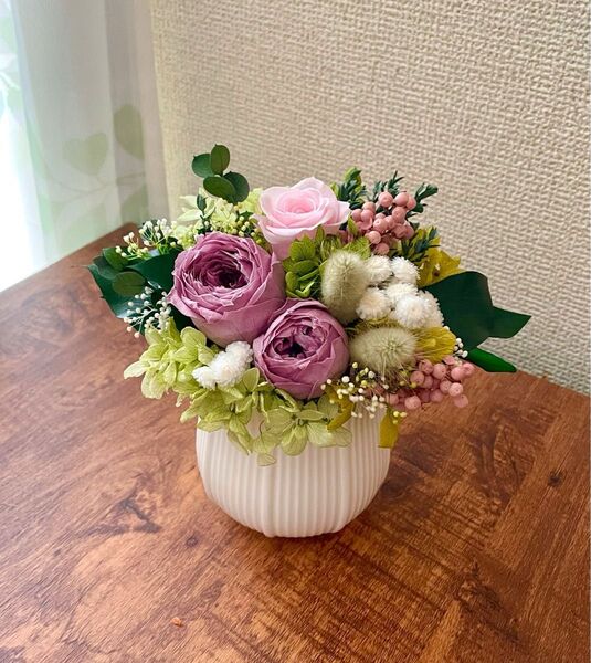『葵』優美な雰囲気のプリザーブドフラワーアレンジ お花の贈り物