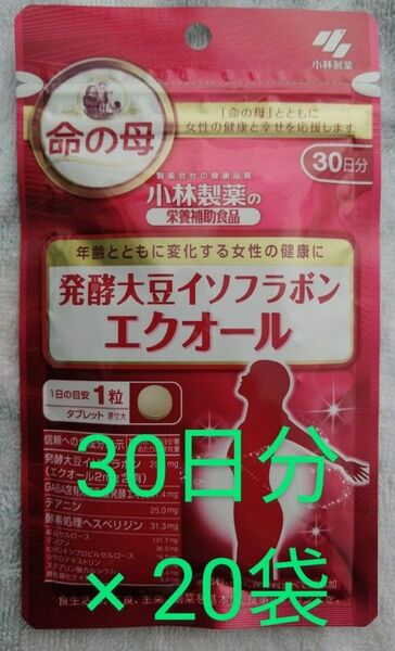 新品 未開封 小林製薬 エクオール 30日分 が 20袋 大豆イソフラボン