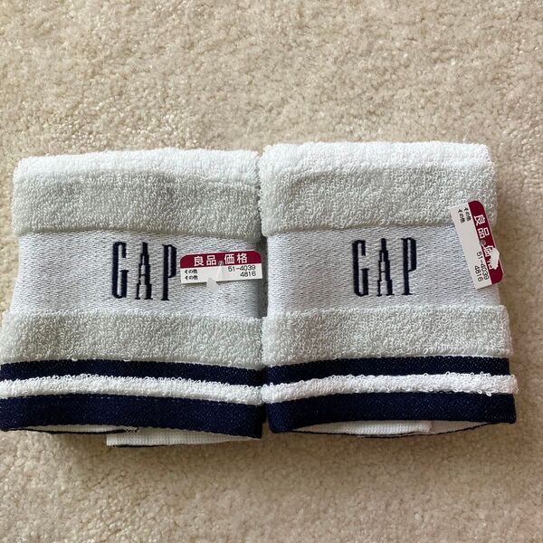 ハンドタオル GAP 新品 2枚 タオルハンカチ シンプル ロゴ