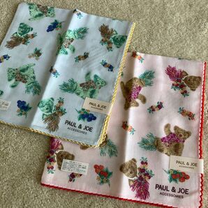 ハンカチ ハンカチーフ ポール&ジョー 新品 くま柄 大判 レース 膝掛けクロス