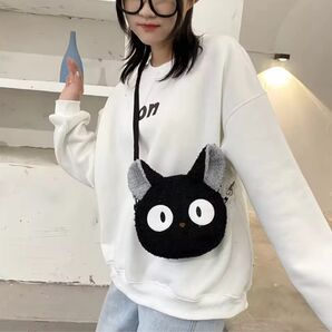 魔女の宅急便 黒猫 ジジ ぬいぐるみバッグ かわいいハンドバッグ クロスボディ 化粧品 旅行 収納袋 女性女の子ギフト