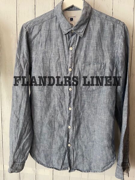 ナノユニバースのFlanders Linen シャツ Sサイズ ブルー