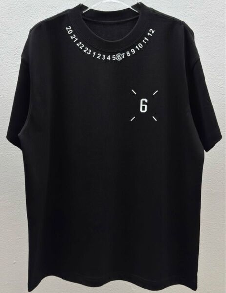 Maison Margiela メゾンマルジェラ数字6 Tシャツ ブラック半袖