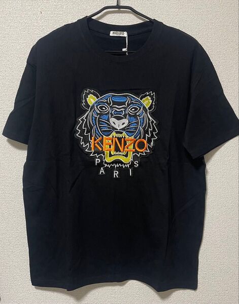 KENZO トラ刺繍 Tシャツ ブラック L