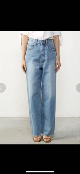 AZUL by moussy ハイウエストワイドデニムパンツ 27