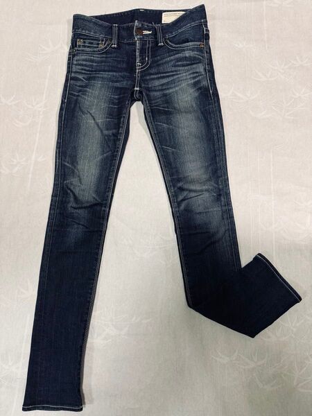 moussy スキニー デニム ストレッチ ホワイトステッチ 25 インディゴ